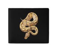 Yellow Ball Python Mens Wallet Slim Leather Card Holder Bifold Wallets Front Pocket