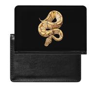 Yellow Ball Python Trendy Passport Holder Credit Card Cover Travel Essentials Wallet