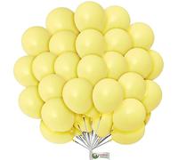 Yellow Balloons 12 inch Macaron Yellow Balloons Pastel Yellow Balloons Light Yellow Balloon for Birthday Baby Shower Wedding Party Decorations 100 Pcs