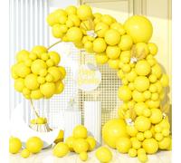 Yellow Balloons, 130Pcs Matte Yellow Latex Party Balloon Garland Arch Kit 18/12/10/5 Inch Women Girls Birthday Anniversary Bridal Shower Wedding Engagement Valentine Carnival Decorations