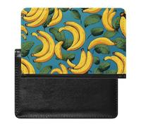 Yellow Banana Passport Holder with 3 Card Slots, Portable PU Leather Travel Wallet, Slim Protective Cover for Passport, ID, Credit Cards