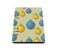 Yellow Baubles A5 Notebook, Pu Leather Notebooks A5, Lined Paper Notebook Spiral Bound 180Pages/90Sheets, Note Book for Women, Workbook for School, Study Essentials Women Man