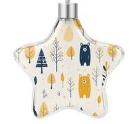 Yellow Bear Pattern 3D Christmas Hanging Ornaments Star Pendant Xmas Ornament Farmhouse Christmas Tree Decoration for Fireplace Window Crafts Holiday Party Supply Home Decor