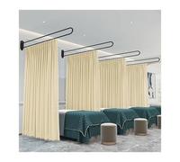 Yellow Beauty Salon Partition CurtainPrivacy Divider Screen LightFiltering Fabric Adjustable Track Kit for Fitting Rooms 200cm Rod Perfect for Salons and Spas