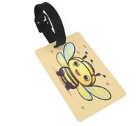 Yellow bee Luggage Tags for Suitcases - Durable PVC ID Tags with Detachable Straps for Travel, Backpack, Golf Bag, Anti-Loss