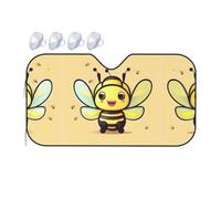 Yellow bee Medium Car Windshield Sunshade - Quick Cooling in The car in Summer, Portable Storage Sunshade