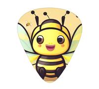 Yellow bee Prints Guitar Picks - 12-Piece Set with 3 Different Thicknesses, Suitable for Electric and Acoustic Guitars