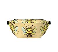 Yellow Bee Running Waist Pack-No-Bounce Phone Holder for Gym, Waterproof Crossbody Bum Bag with Adjustable Strap