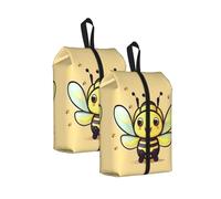 Yellow bee Water Resistant Travel Shoe Bag with Handle for Suitcase Sneakers Boots Gym 2PCS
