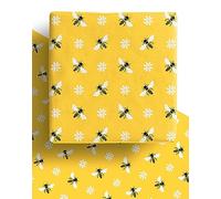 Yellow Bee Wrapping Paper - 4 x Recyclable Eco Bee Easter Gift Wrap Sheets 70cm x 50cm Made in the UK. Great for Gardeners, Animal lovers