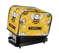 Yellow Bees Toaster Cover 2 Slice Kitchen Small Appliance Covers With Pockets Dust And Fingerprint Protectio
