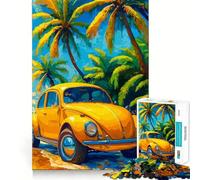 Yellow Beetle on Tropical Beach Puzzles for Adults 1000 Pieces Mental Boost Play Neat Cut Perfect Alignment Bonding Activity for Loved Ones (38x52cm)