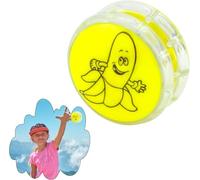 Yellow Beginner YoYos with LED Lights - 4cm Responsive Yo-Yo Set with Extra Strings, Multicolour Plastic Toy for Kids Party Bags, Fidget & Trick Toy
