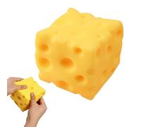 Yellow Big Cheese Squeeze Toy - Soft Giant Cheese Stress Relief Toy | Slow-Rebound Food Shape Stress Ball | Portable Sensory Fidget Squeeze Ball for Kids Adults Students Workers (12 cm)