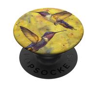 Yellow Birds Cute Purple Hummingbird Decorative Humming Bird PopSockets Adhesive PopGrip