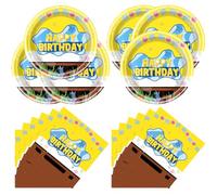Yellow Birthday Party Supplies, 20 Plates and 20 Napkins, Yellow for Kids Birthday Party Decorations