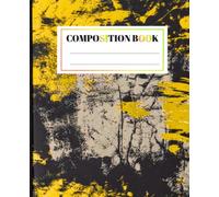 Yellow & Black Abstract Marble Composition Notebook: Wide Ruled Journal for Notes, Writing, School, College, Work & Everyday Use