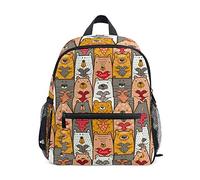 Yellow Black Cartoon Bear Toddler Backpack Bookbag Mini Shoulder Bag for 1-6 Years Travel Boys Girls Kids with Chest Strap Clip Whistle