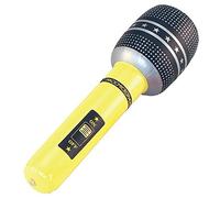 Yellow & Black Inflatable Microphone (40cm) 1 Pc. - Eye-Catching Design, Perfect Accessory for Karaoke Night, Kids Birthday Parties, & Fun Events