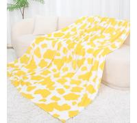 Yellow Blanket Twin Size for Bed & Couch - Large Soft Plush Fleece Blanket Throws for Families, Yellow Western Country Decor for Bedroom & Living Room, All Seasons Cozy Bedding 60" x 80"