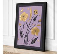 Yellow Blooms Study Botanical Canvas Wall Art Print 30x20 Inch (76 x 51 cm)