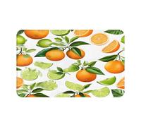 (Yellow Blossom and Orange Fruits) Printed Door Rugs for Bath Room,Bedroom and Office 20 X 31.5 in Floor Bath-mat, Soft Non-Slip Modern Indoor Carpets.