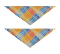 Yellow Blue Checkered dog grooming bandanas bulk Snap Button Unisex Puppy Cat Pet Scarf Cute Pet Holiday Accessories Decor for Dogs Cats L