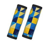 Yellow Blue Geometry Print Handle Wraps 2 Pack with Contact Card for Suitcases Fridge Oven Car Door and Dumbbell