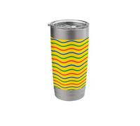 Yellow Blue Green Red Wavy Mauritius Colorful Pattern Stainless Steel Insulated Tumbler