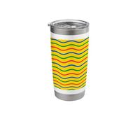 Yellow Blue Green Red Wavy Mauritius Colorful Pattern Stainless Steel Insulated Tumbler