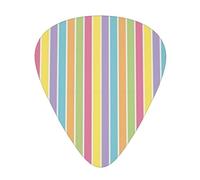 Yellow Blue Pastel Stripe,12 Pcs Guitar Pick,3 Different Thickness Plectrums for Acoustic Guitar Bass Ukulele (0.46mm 0.96mm 0.71mm)