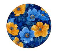 Yellow Blue Poppies Absorbent Coasters Non-Slip Heat-Resistant Cup Pads for Drinks Coffee Table