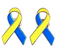 Yellow Blue Ribbon Pin Badge, Down Syndrome Awareness Pin, Designated Drivers, Thoracic Outlet Syndrome