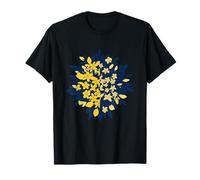 Yellow Blue Wildflower Bouquet Spring Botanical Circle T-Shirt