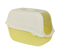 (Yellow Bottom) Extra Large Enclosed Cat Litter Tray Filter Box Hooded Large Scoop Toilet Potty