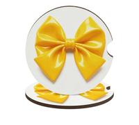 Yellow Bow 2 Pack Car Coasters for Cup Holders Wooden Absorbent Car Cup Coasters Non-Scratch Cork Base, Water Resistant Cups Mat for Women & Men (Fits Most Cars, SUVs, Trucks)