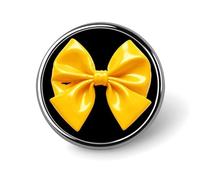 Yellow Bow Lapel Pin Brooches Round Fashion Brooch Pin Cute Button Badges Alloy Button Pins Enamel Pins Metal Pinback for Hat Shirt Clothing Bags