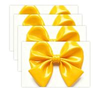 Yellow Bow Placemats 30x45cm*4 Linen Heat Resistant Placemats Waterproof Table Place Mats Washable Wipeable Outdoor Placemat for Kitchen Dining Room Table Decorations