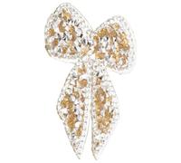 Yellow Bowknot Rhinestone Iron on Patch 6x5.8x0.2cm DIY Decor | Resin and Hot Melt Glue, Heat Activated Adhesion, for Socks, Cushions, Costume Making
