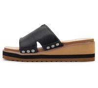 Yellow Box Women's Alameda Wedge Sandal, Round Toe, 2.25 Inch Heel, 1.25 Inch Platform, Comfortable Flip-Flop, Black, 4.5 UK