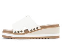 Yellow Box Women's Alameda Wedge Sandal, Round Toe, 2.25 Inch Heel, 1.25 Inch Platform, Comfortable Flip-Flop, Bone, 5.5 UK