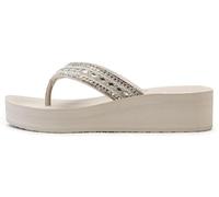 Yellow Box Women's Pacific Flatform Sandal, Round Toe, 1.75 Inch Heel, 1 Inch Platform, Comfortable Flip-Flop, Sand Stone, 5.5 UK