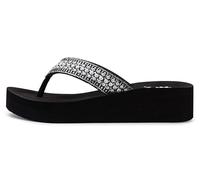 Yellow Box Women's Ramsey Flatform Sandal, Round Toe, 1.75 Inch Heel, 1 Inch Platform, Comfortable Flip-Flop, Black, 5 UK