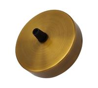 Yellow Brass Ceiling Rose 100mm One Outlet with Side Fitting Mount for Pendant Light Vintage Antique Style Ceiling Plate for Single Drop Lighting Fixture Ideal UK Home Café Bar Restaurant Interior