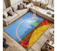 Yellow brick road leading to Oz Emerald City Area Rugs Living Room Large 120x170 cm Washable Vintage Soft Rug Modern Non Slip Floor Carpet Mat for Bedroom Kitchen Dining Room