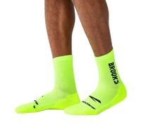 Yellow Brooks Ghost Crew Socks, Size S