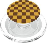 Yellow Brown Checkered Classic Checker Pattern PopSockets PopGrip for MagSafe