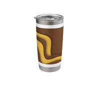 Yellow Brown Wavy Abstract Wave Pattern Stainless Steel Insulated Tumbler