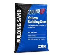 Yellow Building Sand 23kg Soft Builders Sand for Bricklaying & Mortar | Fine Grain | Blockwork | Pointing | Internal Rendering | Plastering | Approx 0.25 m² at 50mm