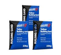 Yellow Building Sand 23kg x 3 Bags (69kg) for Bricklaying & Mortar | Fine Grain | Blockwork | Pointing | Internal Rendering | Plastering | Approx 0.25 m² at 50mm